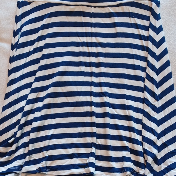 Blue and white stripe soft circle skirt - Picture 2 of 3